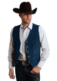 Aidase Men's Vest Cow Leather Western Denim Suit Vest Steampunk Style Waistcoat Summer Party S-XXXL aidase-shop