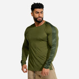 Long Sleeve Shirt Men Gym Fitness T-shirt Male Running Sport Bodybuilding Skinny Tee Tops Muscle Workout Clothing aidase-shop