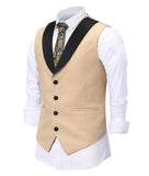 Aidase Casual Men's Beige Vest Jacket Slim Fit Prom Burgundy Tuxedos Blazer Champagne Suits Waistcoat For Wedding Best Man Grooms aidase-shop