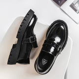Aidase Men Harajuku Korean Style Streetwear Business Casual Thick Platform Leather Wedding Loafers Shoes Male Leather Shoe Man aidase-shop