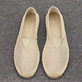 Aidase 2022 New Men Fashion Flats Plimsolls Solid Canvas Shoes Casual Linen Loafers Lovers Shoes Male hemp Espadrille Fisherman Shoes aidase-shop