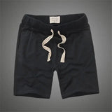 Shorts men 100% cotton Embroidery Casual keen length short masculino with pocket on side Drawstring aidase-shop