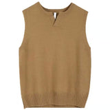 New Men's Sweater Slim Sleeveless Vest Top Autumn Winter Casual Solid Color Waistcoat V Neck Knit Pullover Plus Size M-2XL aidase-shop