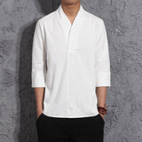 Dropshipping Men Solid Harajuku Summer Shirts 2020 Streetwear Linen Shirt Mens Fashions Male Chinese Style Vintage White Shirts aidase-shop