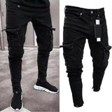 Aidase  Long Pencil Pants Ripped Jeans Slim Spring Hole Men's Fashion Thin Skinny Jeans Men Hiphop Trousers Clothes Clothing aidase-shop