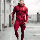 Aidase Men's Jogging Tracksuit Sports Suit Running Set Men Long Sleeve Jacket+Sweatpants Gym Wear Fitness Sweatshirt Pants 2pcs/set aidase-shop