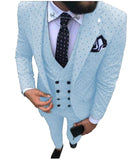 Aidase Mens suits Wave point Three Pieces Men Dress Suits Casual Commuter office business suits For Wedding(Blazer+Vest+Pants) aidase-shop