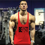 2020 Cotton Gyms Tank Tops Men Sleeveless Tanktops For Boys Bodybuilding Clothing Undershirt Fitness Stringer Vest aidase-shop