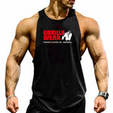 Gorilla wear fashion cotton sleeveless tank top men Fitness muscle shirt mens singlet Bodybuilding workout gym vest fitness men aidase-shop