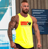 Gorilla wear fashion cotton sleeveless tank top men Fitness muscle shirt mens singlet Bodybuilding workout gym vest fitness men aidase-shop