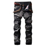 Aidase High Quality Men Casual Ripped Jeans Washed Straight Slim Pleated Motorcycle Biker Jeans Pants Male Denim Trousers Plus Size 42 aidase-shop