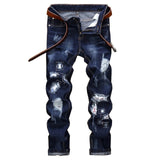 Aidase High Quality Men Casual Ripped Jeans Washed Straight Slim Pleated Motorcycle Biker Jeans Pants Male Denim Trousers Plus Size 42 aidase-shop