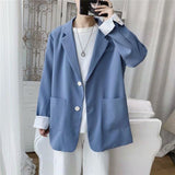 Aidase Blazers Men Leisure British-style Trendy Loose All-match Simple Korean Suit-tops Male Single-breasted Retro Daily Ins Streetwear aidase-shop