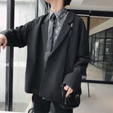 Aidase Blazers Men Leisure British-style Trendy Loose All-match Simple Korean Suit-tops Male Single-breasted Retro Daily Ins Streetwear aidase-shop