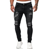 Mens Jeans Hip Hop Black Blue Cool Skinny Ripped Stretch Slim Elastic Denim Pants Large Size For Male Casual jogging jeans for m aidase-shop