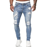 Mens Jeans Hip Hop Black Blue Cool Skinny Ripped Stretch Slim Elastic Denim Pants Large Size For Male Casual jogging jeans for m aidase-shop