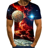 Aidase 2022 starry sky 3D printed T-shirt men's summer casual men's T-shirt fun T-shirt streetwear men's and women's tops aidase-shop