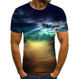 Aidase 2022 starry sky 3D printed T-shirt men's summer casual men's T-shirt fun T-shirt streetwear men's and women's tops aidase-shop