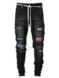 Aidase Men Hot Skinny Jeans Ripped Grid Patchwork Stretch Denim Pants Elastic Hip-Hop Jogging Pencil Pants 2022 Men's Clothing aidase-shop