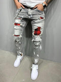 Aidase Men Hot Skinny Jeans Ripped Grid Patchwork Stretch Denim Pants Elastic Hip-Hop Jogging Pencil Pants 2022 Men's Clothing aidase-shop