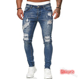 Mens Jeans Hip Hop Black Blue Cool Skinny Ripped Stretch Slim Elastic Denim Pants Large Size For Male Casual jogging jeans for m aidase-shop