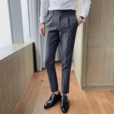 High Quality British Style Business Casual Slim Fit Men Dress Pants Solid All Match Formal Wear Office Trousers Gentlemen 36-29 aidase-shop