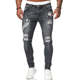 Mens Jeans Hip Hop Black Blue Cool Skinny Ripped Stretch Slim Elastic Denim Pants Large Size For Male Casual jogging jeans for m aidase-shop