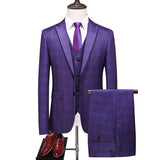 Aidase Size 6XL ( Jacket + Vest + Pants ) New Fashion Boutique Plaid Casual Business Men's Suit Groom Wedding Dress Performance Tuxedo aidase-shop