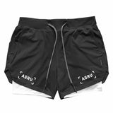 ASRV Men's New Double Deck Running Sport Shorts Gym Fitness Workout Bermuda Bodybuilding Quick Dry Short Pants Male Clothing 5XL aidase-shop