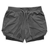 ASRV Men's New Double Deck Running Sport Shorts Gym Fitness Workout Bermuda Bodybuilding Quick Dry Short Pants Male Clothing 5XL aidase-shop