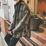 2021 Simple Retro Check Jacket Tide Boy Japanese Street Autumn And Winter Wild Plaid Jacket Thick Shirt aidase-shop