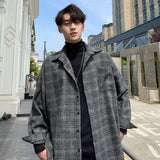 2021 Simple Retro Check Jacket Tide Boy Japanese Street Autumn And Winter Wild Plaid Jacket Thick Shirt aidase-shop