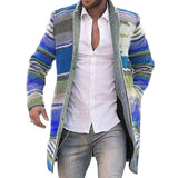 Aidase Winter Fashion Patchwork Men's Knitted Jackets Thick Comfy Long Sleeve Sweater Coat Warm Stand Collar Fall Tide Casual Cardigan aidase-shop