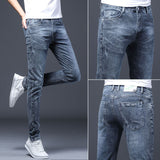 Men's Stretch Jeans Male Summer Thin Slim Straight Korean-Style Leggings Casual Fashion All-match Long Pants Skinny Jeans Men aidase-shop