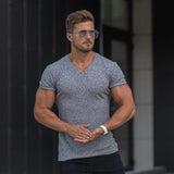 Gym Polo Shirt Men Fashion Turn Neck Short Sleeve Knitted Polos Sports Slim Fit Fitness Bodybuilding Workout Summer Clothing aidase-shop