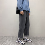 Neploha Korean Solid Color Men's Straight Denim Pants 2020 Harajuku Man Streetwear Loose Casual Jeans Trousers Man Clothing aidase-shop