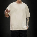 New Summer Men's T Shirt 2021 Fashion Solid T Shirt Mens Oversized Hip Hop Short Sleeve Casual Cotton Mens Streetwear Top Tees aidase-shop