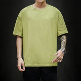 New Summer Men's T Shirt 2021 Fashion Solid T Shirt Mens Oversized Hip Hop Short Sleeve Casual Cotton Mens Streetwear Top Tees aidase-shop