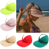 New Arrival Summer Hat Women's Sun Visor Sun Hat Anti-ultraviolet Elastic Hollow Top Hat New Casual Caps Gorras aidase-shop