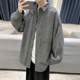 2021 Simple Retro Check Jacket Tide Boy Japanese Street Autumn And Winter Wild Plaid Jacket Thick Shirt aidase-shop