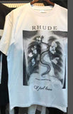 RHUDE T-shirt Men Women T-shirts 2020 New Casual Rh Hairstyle image Logo Print Rhude Tee High Quality Summer Spring Tops aidase-shop
