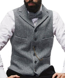 Aidase Brown Men Suit Vests Black Waistcoat Vest Man Steampunk Jacket Striped Tweed V-neck Slim Fit Gilet Homme Wedding Clothing aidase-shop