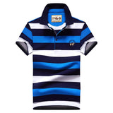 polo shirt men high quality mens polo shirt 95%cotton Short-sleeved embroidered stripes business casual mens polo shirt 3631 aidase-shop