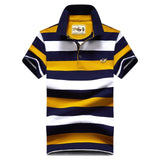 polo shirt men high quality mens polo shirt 95%cotton Short-sleeved embroidered stripes business casual mens polo shirt 3631 aidase-shop