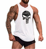 Skull Captain Gym Cotton Singlets Canotte Bodybuilding Stringer Tank Top Super man Fitness Shirt Muscle Guys Sleeveless Tanktop aidase-shop