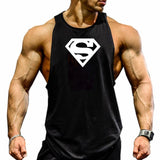 Skull Captain Gym Cotton Singlets Canotte Bodybuilding Stringer Tank Top Super man Fitness Shirt Muscle Guys Sleeveless Tanktop aidase-shop