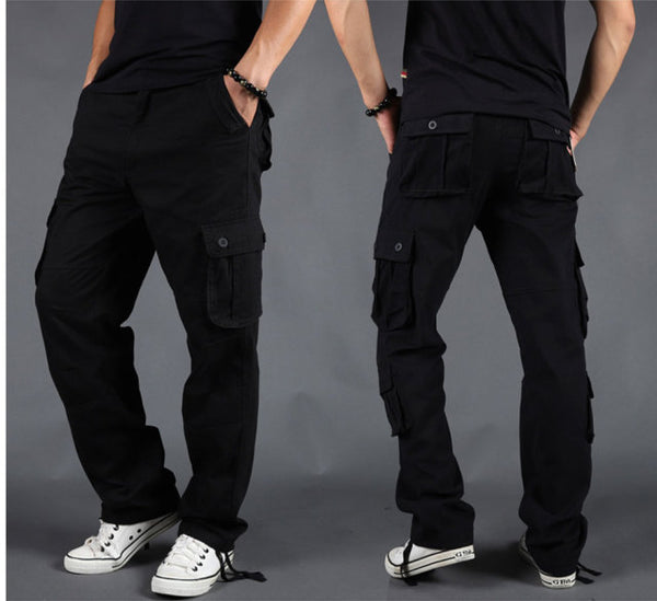 Aidase Side Zipper Pockets Cargo Harem Joggers Pants Men Tactical Casu ...