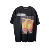 Aidase Distorted Portrait Printing Short-Sleeved T-shirt Hip-Hop Summer streetwear oversized retro men t shirt aidase-shop