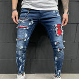 Long Pencil Pants Ripped Jeans Slim Spring Hole Men Fashion Thin Skinny Jeans Male Hip-hop Trousers Clothes Clothing 2021 aidase-shop