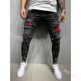 Long Pencil Pants Ripped Jeans Slim Spring Hole Men Fashion Thin Skinny Jeans Male Hip-hop Trousers Clothes Clothing 2021 aidase-shop